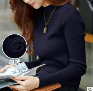 Velvet Lining Thick Warm Pullover Sweater