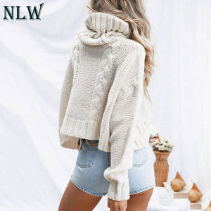 White Kintted Crop Sweater