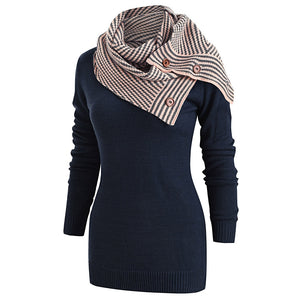 Wipalo Pullover Sweater With Striped Scarf