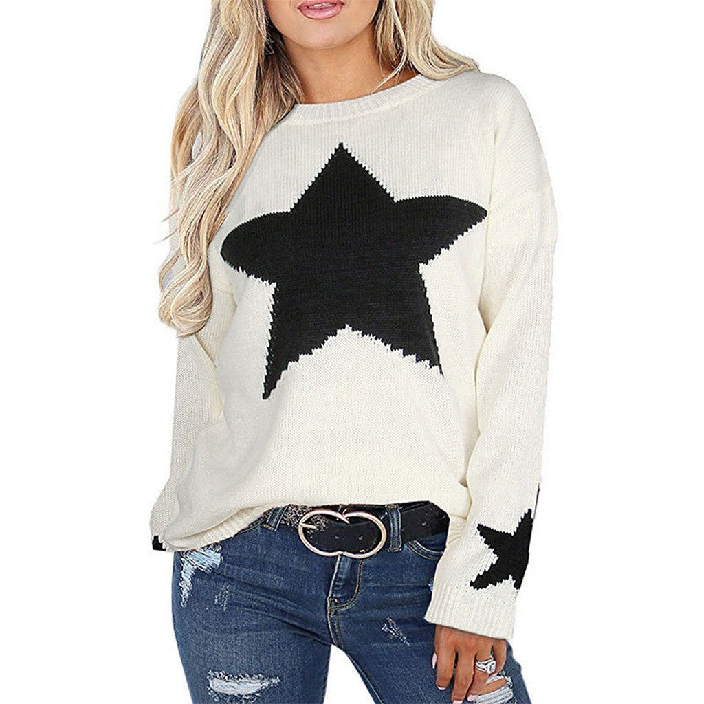 O-Neck Pullover Long Sleeve Sweater