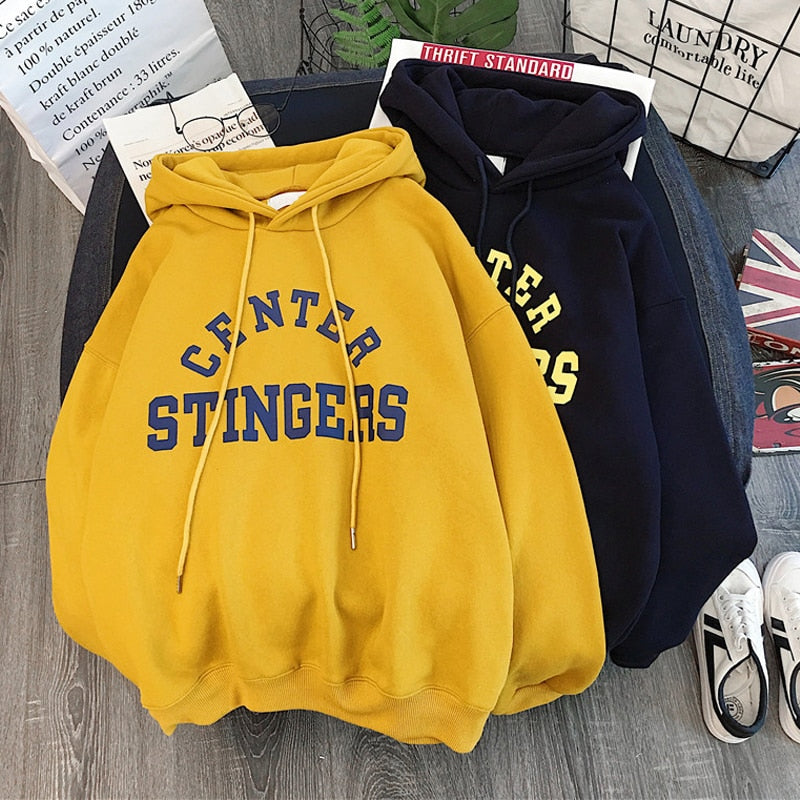 Hooded Letter Lady Fleece Pullovers