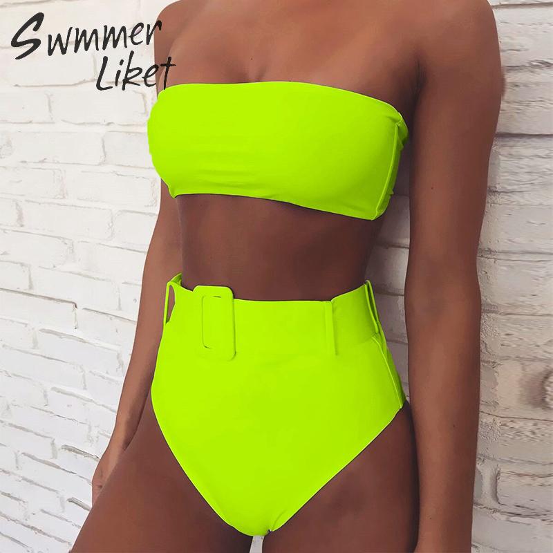 High Waist Brazilian Neon Bikini