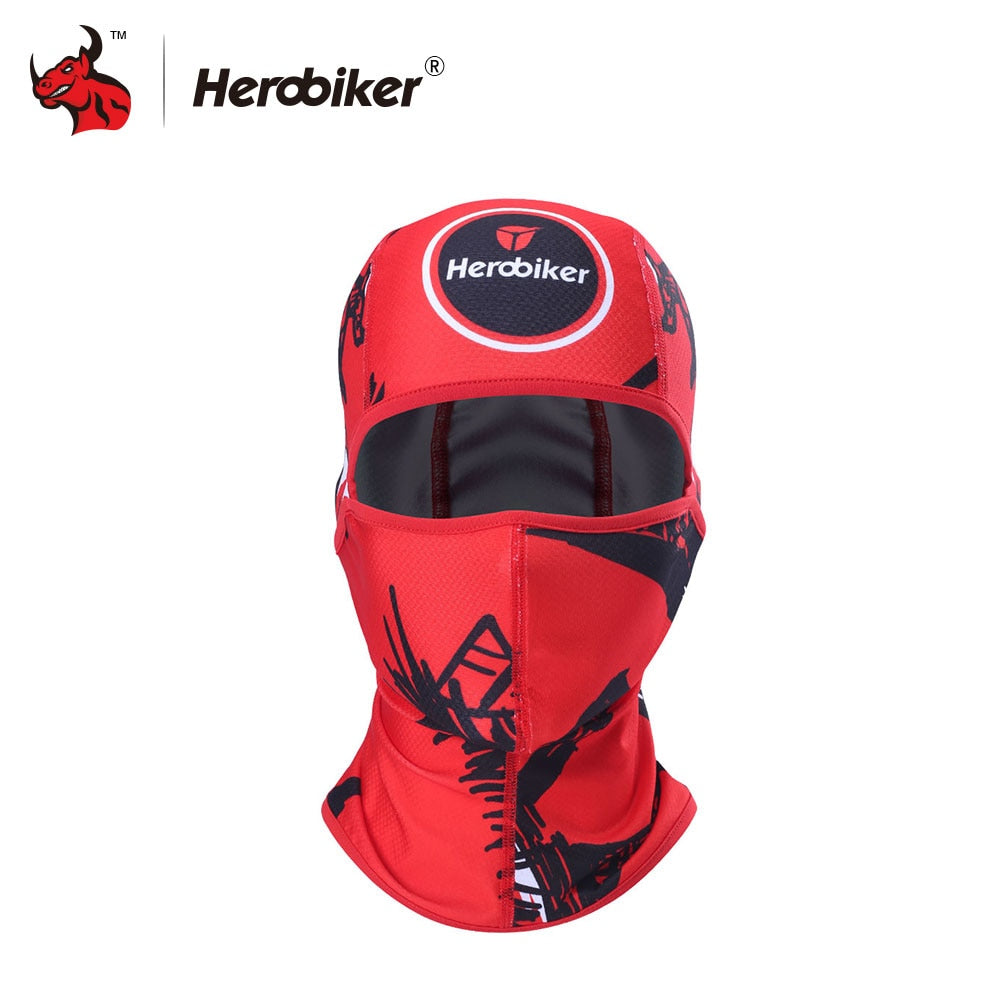 HEROBIKER Motorcycle Full Face Mask Motorcycle Cycling Protect Full Face Mask Summer Outdoor Sports Breathable Face Mask