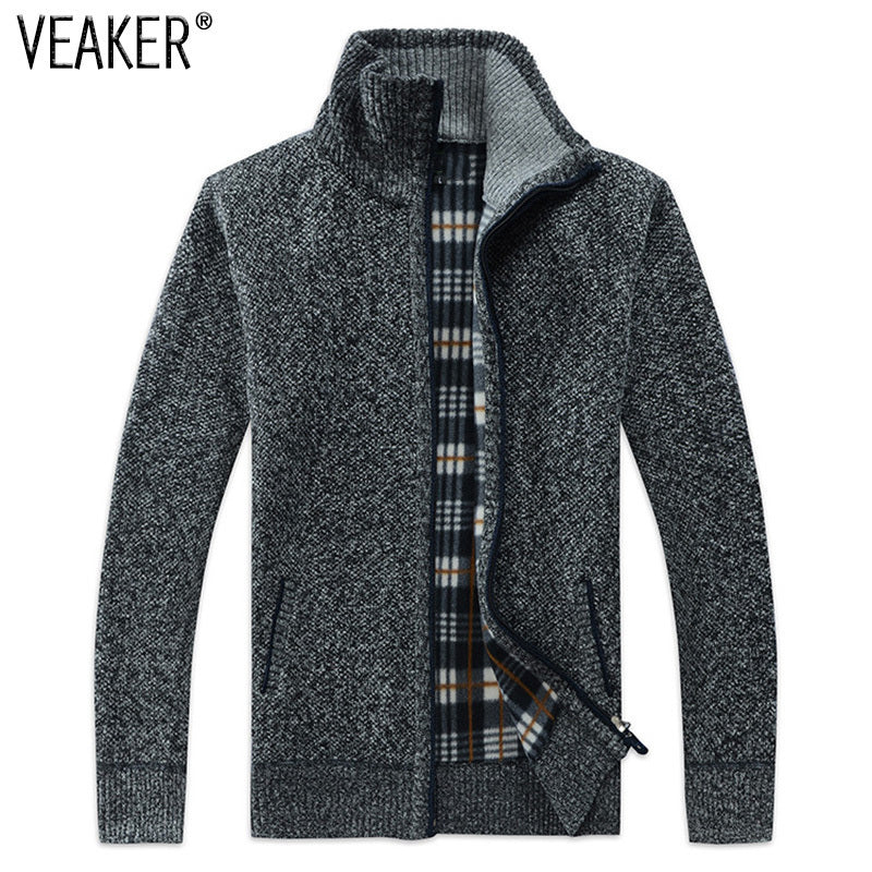 Autumn Winter Men's SweaterCoat Faux Fur Wool Sweater Jackets Men