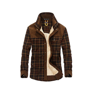 Casual Shirts Outerwear Plaid Thick Wool Liner Autumn Winter Shirt