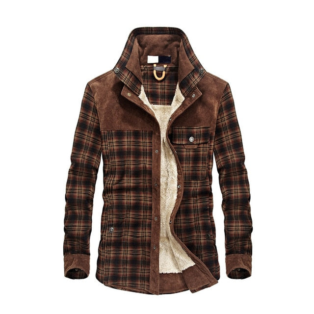 Casual Shirts Outerwear Plaid Thick Wool Liner Autumn Winter Shirt