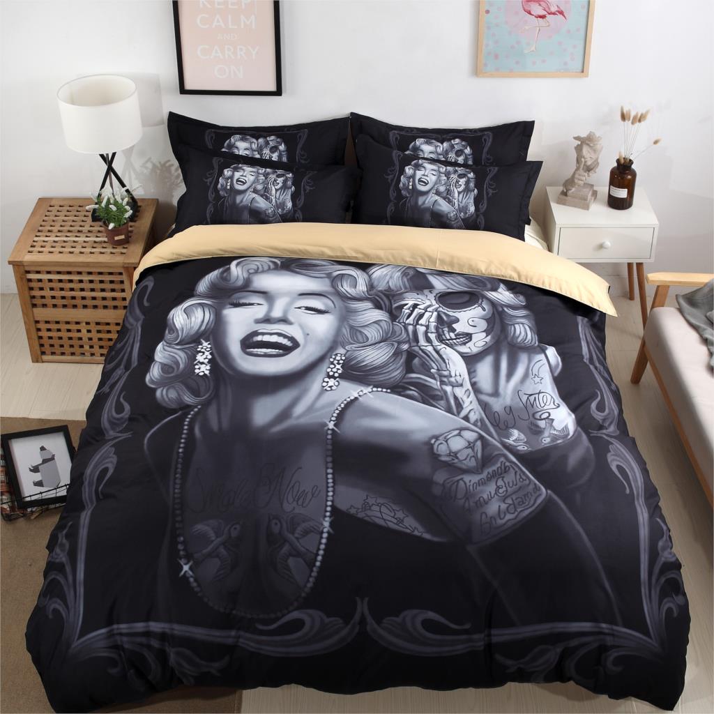 Marylin Monroe Printed Duvet Cover Set 3D Bedding Sets Twin Full