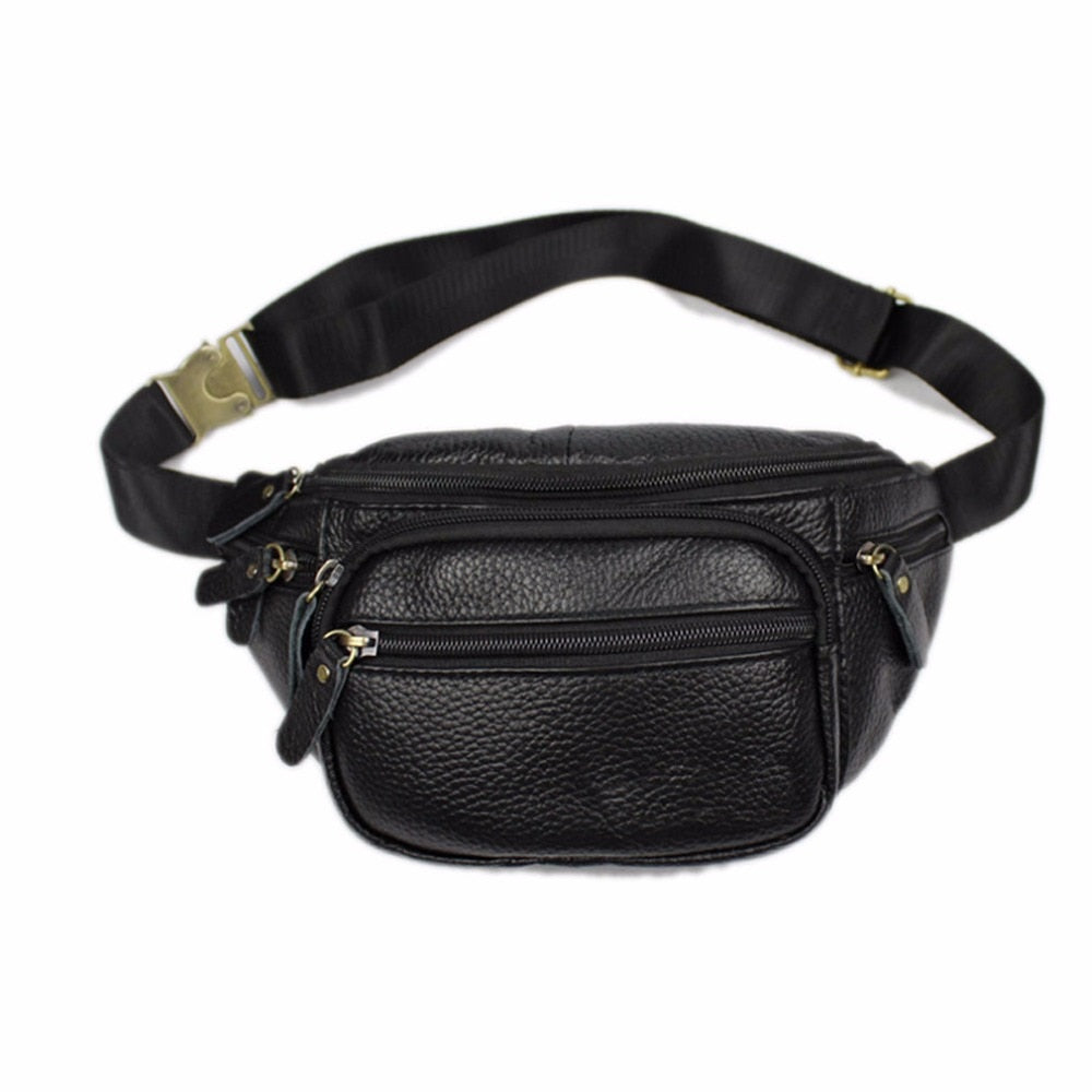 Men's Genuine Leather Vintage Shoulder Messenger Cross Body Hip Bum Belt Fanny Pack Waist Pouch Bag